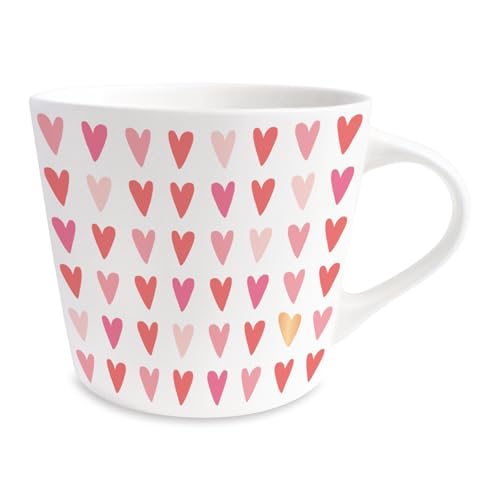 Grafik-Werkstatt Kaffee-Tasse mit 100% Echtgold | Porzellan Tasse | 420 ml | Herzen, Weiß-schwarz von Grafik-Werkstatt