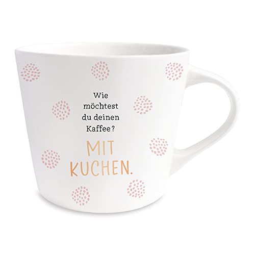 Grafik-Werkstatt Kaffee-Tasse mit 100% Echtgold | Porzellan Tasse | 420 ml | Kaffee mit Kuchen, 61772 von Grafik-Werkstatt