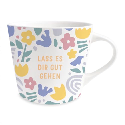 Grafik-Werkstatt Kaffee-Tasse mit 100% Echtgold | Porzellan Tasse | 420 ml | Lass es dir gut gehen von Grafik-Werkstatt