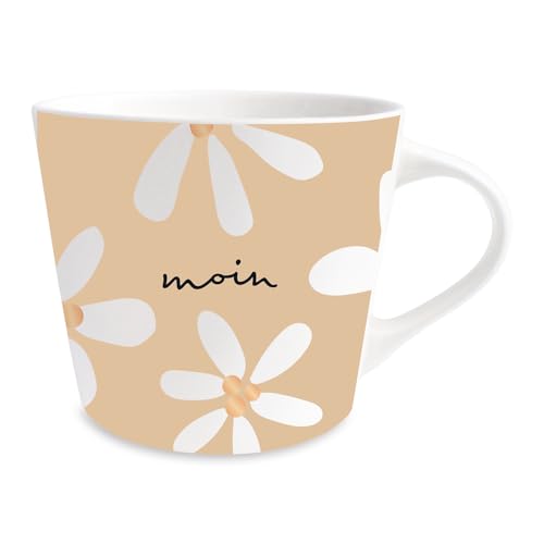 Grafik-Werkstatt Kaffee-Tasse mit 100% Echtgold | Porzellan Tasse | 420 ml | Moin von Grafik-Werkstatt