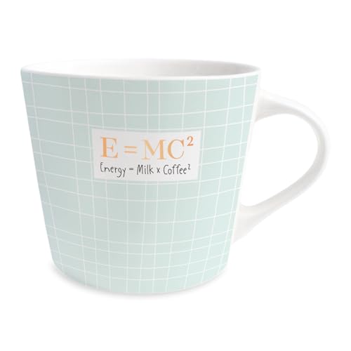 Grafik-Werkstatt Kaffee-Tasse mit 100 % Echtgold | Porzellan Tasse | 420 ml | E = MC², 61436, Weiß von Grafik-Werkstatt