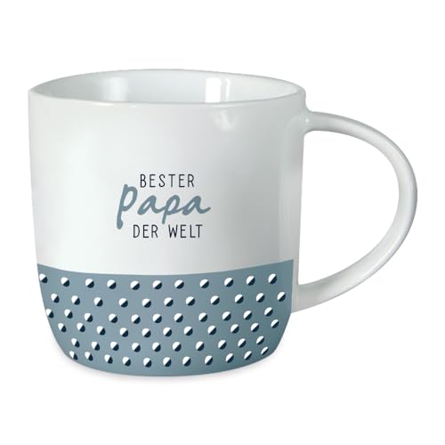 Grafik-Werkstatt Kaffeetasse mit Spruch 300 ml Porzellan Tasse Bester Papa der Welt, Weiß von Grafik-Werkstatt