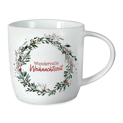 Grafik-Werkstatt Kaffeetasse mit Spruch 300 ml | Porzellan-Tasse Weihnachten | Wundervolle Weihnachtszeit von Grafik-Werkstatt