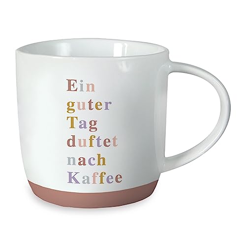 Grafik-Werkstatt Kaffeetasse mit Spruch 300 ml Porzellan-Tasse lustig Ein guter Tag von Grafik-Werkstatt