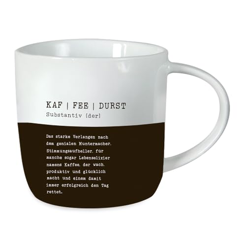 Grafik-Werkstatt Kaffeetasse mit Spruch 300 ml | Porzellan-Tasse lustig | Kaffeedurst, Schwarz von Grafik-Werkstatt