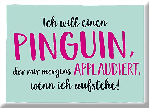 Grafik-Werkstatt Pinguin… | Kühlschrank Lustig mit Spruch | 9 x 6, 5 x 0, 4 cm | Vintage | Retro | Nostalgic Magnet, Metall, Uni, 5 x cm von Grafik-Werkstatt
