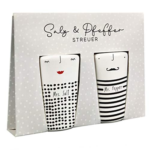 Grafik Werkstatt Salz- und Pfefferstreuer Set mit Echtgold | Porzellan | Mr. & Mrs., Weiß, Schwarz Grafik Werkstatt Salz- und Pfefferstreuer Set mit Echtgold | Porzellan | Mr. & Mrs., Weiß, Schwarz von Grafik-Werkstatt