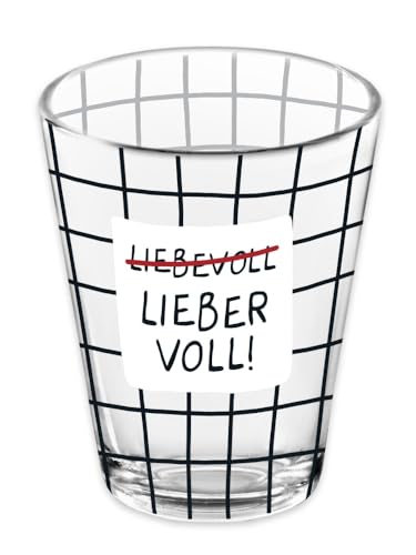 Grafik-Werkstatt Schnapsglas | 60 ml |Liebevoll - Lieber Voll! von Grafik-Werkstatt
