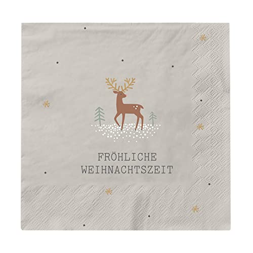 Grafik-Werkstatt Servietten für Weihnachten und Advent | 20 Stück | 12,5 x 12,5 cm | grau | Fröhliche Weihnachtszeit, Mittel, 61716 von Grafik-Werkstatt