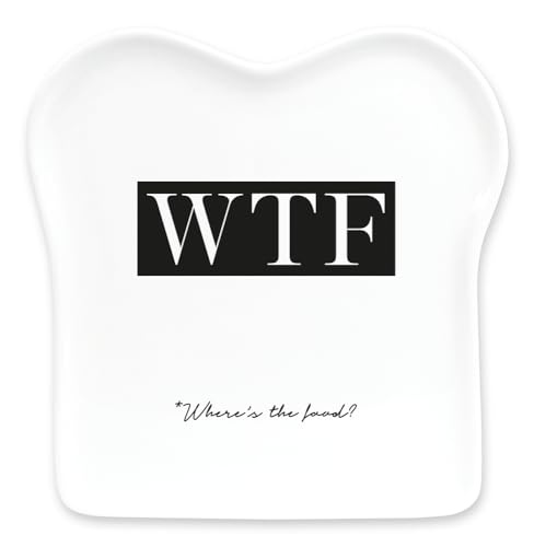 Grafik-Werkstatt Toast-Teller mit Spruch | Porzellan | WTF, Weiß, 14,5 x 15,5 cm von Grafik-Werkstatt
