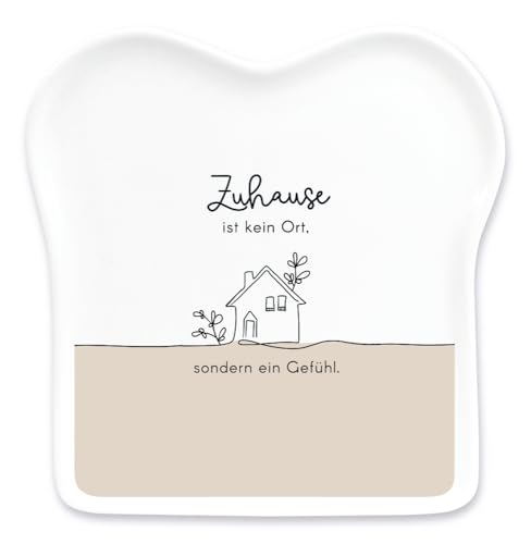 Grafik-Werkstatt Werkstatt Toast-Teller mit Spruch Porzellan Zu Hause, Weiß von Grafik-Werkstatt