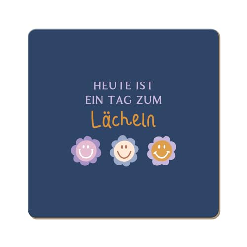 Grafik Werkstatt lustiger Untersetzer aus Kork | Lächeln, Bunt von Grafik-Werkstatt