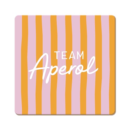 Grafik Werkstatt lustiger Untersetzer aus Kork | Team Aperol, Bunt von Grafik-Werkstatt