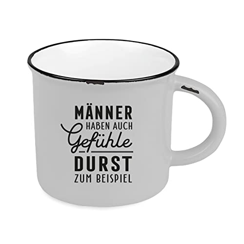 Kaffeetasse vintage| Keramik Becher zum verschenken | 400 ml | Männer haben auch Gefühle von Grafik-Werkstatt