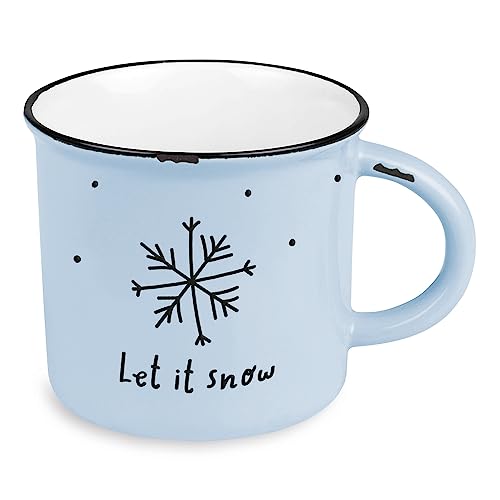 Kaffeetasse vintage| Keramik Becher zum verschenken | 400 ml |Weihnachten | Let it snow von Grafik-Werkstatt