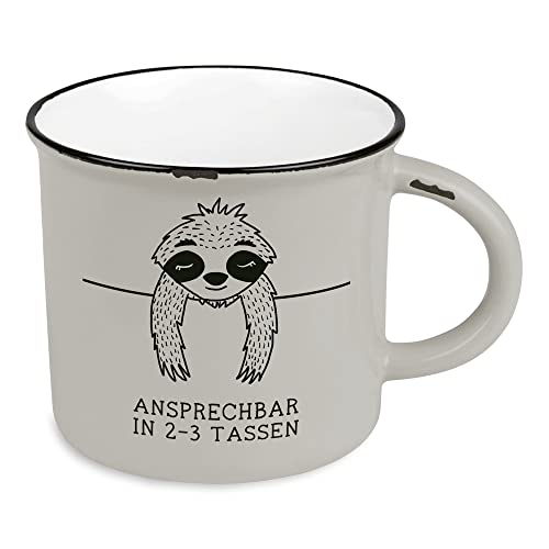 Kaffeetasse vintage| Keramik Becher zum verschenken | Ansprechbar von Grafik-Werkstatt