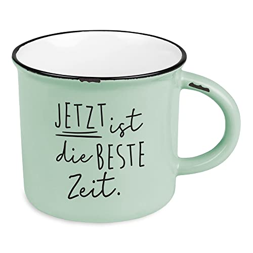 Kaffeetasse vintage| Keramik Becher zum verschenken | Jetzt ist die beste Zeit von Grafik-Werkstatt