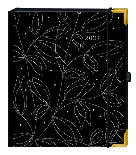 Terminplaner A5 Premium 2024 Black: Premium-Terminplaner von Grafik-Werkstatt