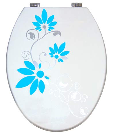 Aufkleber WC Toiletten Deckel St02 für Pressalit silbergrau/hellblau Vinyl von Grafix