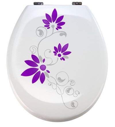 Grafix Aufkleber WC Toiletten Deckel St02 für Pressalit Silbergrau/lila violett Vinyl von Grafix