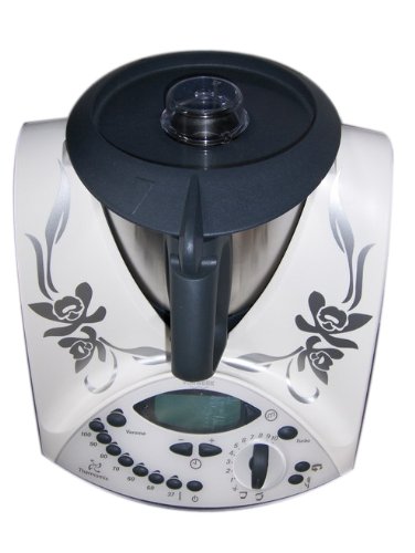 Aufkleber fuer Thermomix TM31 Orchidee silbergrau 2er SET Vinyl von Grafix