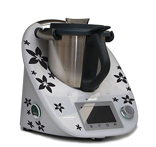 Aufkleber für den Thermomix TM5 - Bluetensterne anthrazit von Grafix