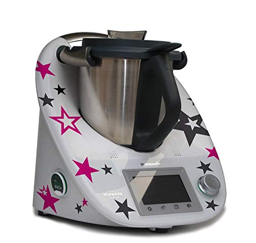 Aufkleber für den Thermomix TM5 & TM6 - Sternenwolke anthrazit pink von Grafix