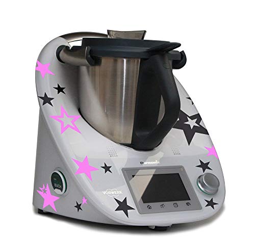 Aufkleber für den Thermomix TM5 & TM6 - Sternenwolke anthrazit rosa von Grafix