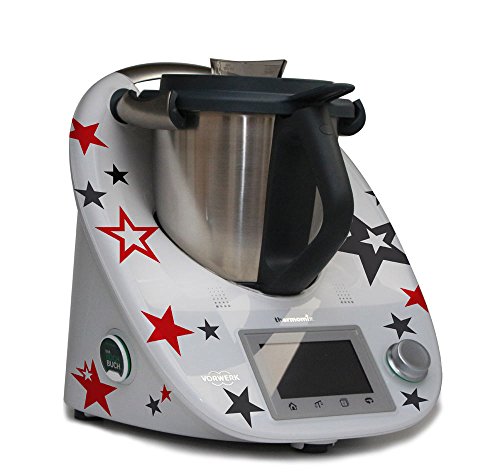Aufkleber für den Thermomix TM5 & TM6 - Sternenwolke anthrazit rot von Grafix