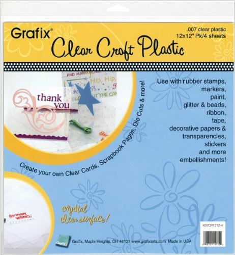 Craft Plastic Sheets 12"X12" 4/Pkg-Clear .007 von Grafix