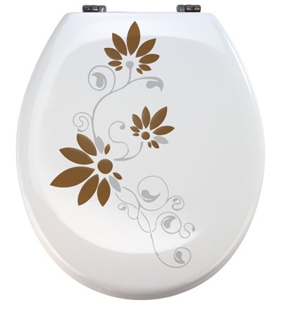 Grafix Aufkleber WC Toiletten Deckel St02 für Pressalit Silbergrau/braun Vinyl von Grafix