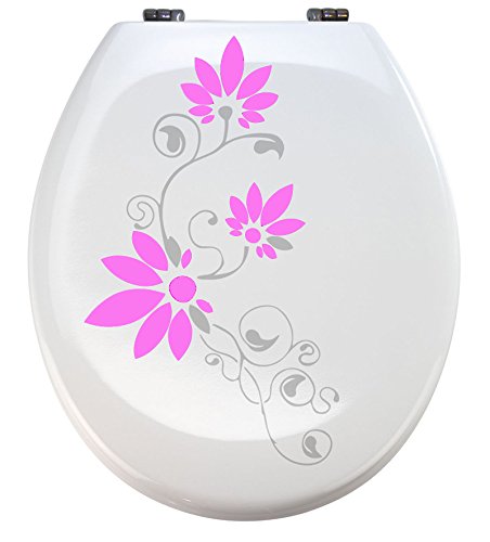 Grafix Aufkleber WC Toiletten Deckel St02 für Pressalit silbergrau/rosa von Grafix