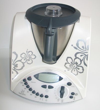 Grafix Aufkleber für Thermomix TM31 Hibiskus Silber von Grafix