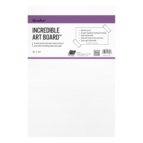 Grafix Unglaubliche Kunsttafel – langlebig, leicht, wasserabweisend, wiederverwendbar, 1,2 cm Schaumstoffkern, ideal zum Spannen von Aquarellpapier, 40,6 x 61 cm von Grafix