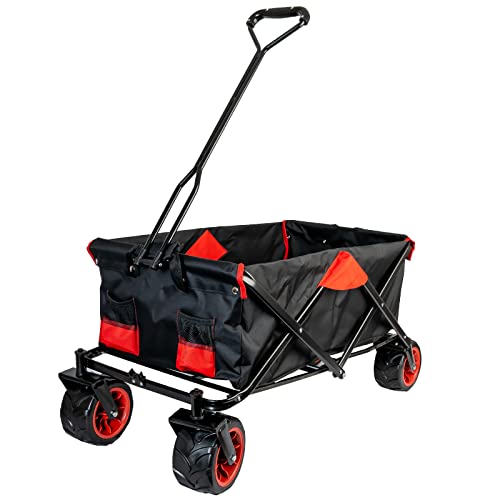 Grafner® Bollerwagen Offroad | 70 kg Tragkraft | faltbar | Extra breite und geländegängige Schwerlast-Räder | optimal für Ausflüge, Strand, Festivals, Garten und Wald von Grafner