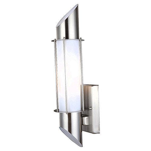 Grafner Design Edelstahl Wandlampe mit 1x E27 Fassung, IP44 Wand Außenleuchte, 360° rundum Lichtschein, für außen und innen, Wandleuchte Lampe Außen Hoflampe von Grafner