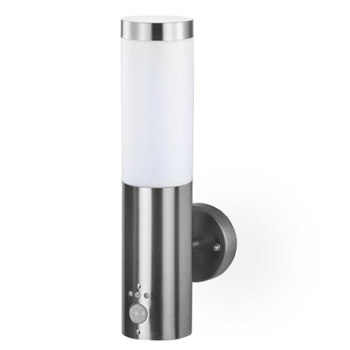 Grafner Design Edelstahl Wandlampe mit Bewegungsmelder und 1x E27 Fassung, IP44 Wand Außenleuchte, 360° rundum Lichtschein, für außen und innen, Wandleuchte Lampen Außen Hoflampe PIR Fackel Grafner Design Edelstahl Wandlampe mit Bewegungsmelder und 1x E27 Fassung, IP44 Wand Außenleuchte, 360° rundum Lichtschein, für außen und innen, Wandleuchte Lampen Außen Hoflampe PIR Fackel von Grafner