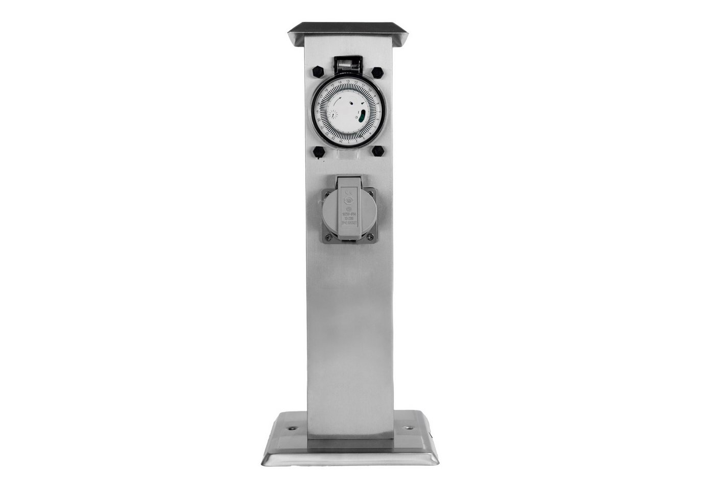 Grafner Gartensteckdose Steckdosensäule Timer 2 Steckdosen Edelstahl Gartensteckdose, Stck, 1-St., 1, Witterungs-, Alkali- und Säurebeständig, 24 Stunden Timer Grafner Gartensteckdose Steckdosensäule Timer 2 Steckdosen Edelstahl Gartensteckdose, Stck, 1-St., 1, Witterungs-, Alkali- und Säurebeständig, 24 Stunden Timer von Grafner