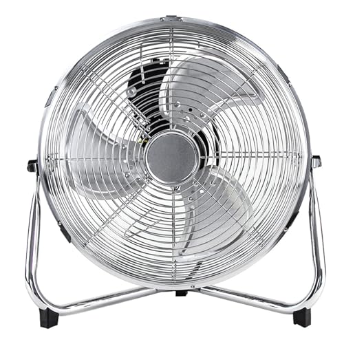 Grafner Metall Bodenventilator Ø41 cm im Retro-Stil, 100 Watt, mit 3 kraftvollen Stufen, verstellbarer Neigungswinkel, tragbar, 16 Zoll Standventilator Windmaschine Ventilator Retro von Grafner