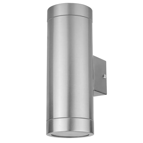 Grafner UP and DOWN Edelstahl Wandlampe 2x GU10 IP44 Wand Außenleuchte, für außen und innen, oben unten Wandleuchte Lampe Außen Hoflampe von Grafner