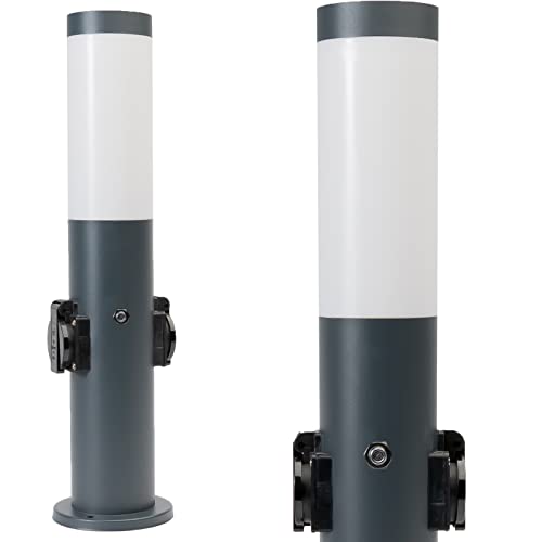 Grafner Wegeleuchte mit Dämmerungssensor 2 Steckdosen, 45 cm, Edelstahl, E27, anthrazit, Wegleuchte Weglampe Gartenlampe Gartenleuchte Standlampe Außenstandleuchte Pollerleuchte schwarz lackiert Grafner Wegeleuchte mit Dämmerungssensor 2 Steckdosen, 45 cm, Edelstahl, E27, anthrazit, Wegleuchte Weglampe Gartenlampe Gartenleuchte Standlampe Außenstandleuchte Pollerleuchte schwarz lackiert von Grafner