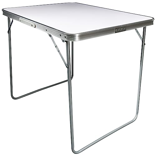 Grafner XL Aluminium Camping Tisch klappbar, stabil und tragbar, 80 x 60 x 70 cm, mit Griff, belastbar bis 50 kg, Klapptisch Alu Gartentisch Mehrzwecktisch Outdoor Koffertisch Picknick Tisch Festival von Grafner