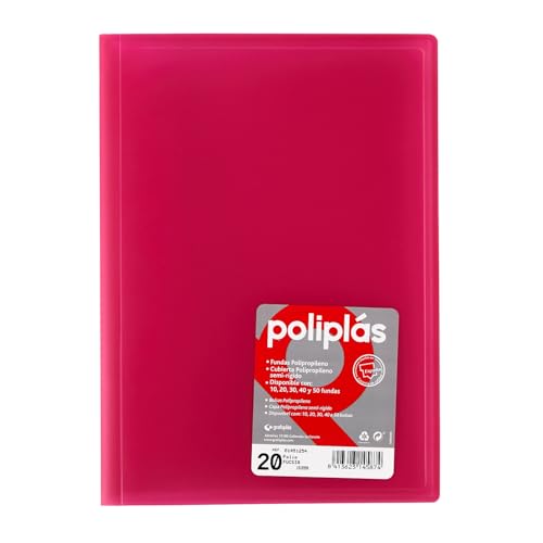 Grafoplás Ordner mit Hüllen | 20 transparente Hüllen | halbstarrer Deckel aus Polypropylen | perfekt für DIN A4-Dokumente | erhältlich in Fuchsia, Modell aus transparentem Polykunststoff Grafoplás Ordner mit Hüllen | 20 transparente Hüllen | halbstarrer Deckel aus Polypropylen | perfekt für DIN A4-Dokumente | erhältlich in Fuchsia, Modell aus transparentem Polykunststoff von Grafoplás