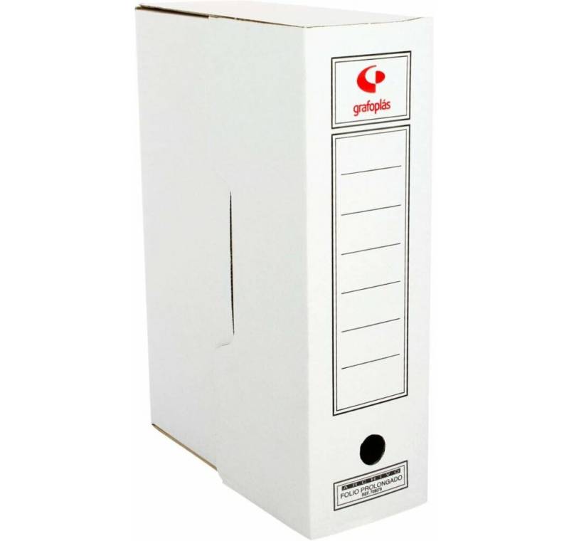 Grafoplas Papierscheren Datei-Box Weiß Pappe Din A4 50 Stück (38,5 x 27,5 x 11,5 cm) von Grafoplas