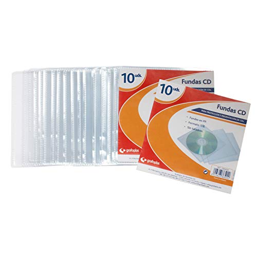 Tasche mit 10 CD-Einheiten in PP-Hüllen im Format 1/8 ohne Bohrer von Grafoplás