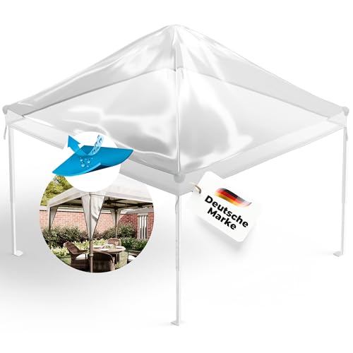 GRAFT Pavillon Abdeckung 3x3m | Schutzhaube für Gartenpavillon | Pavillondach Regenschutz | Gazebo Ersatzbezug | Wasserdicht Transparent | Wasserfeste Pavillon Abdeckplane | Wetterschutz Gartenzelt von Graft