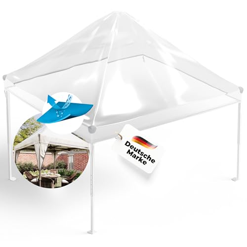 GRAFT Pavillon Abdeckung 3x3m | Schutzhaube für Gartenpavillon | Pavillondach Regenschutz | Gazebo Ersatzbezug | Wasserdicht Transparent | Wasserfeste Pavillon Abdeckplane | Wetterschutz Gartenzelt von Graft