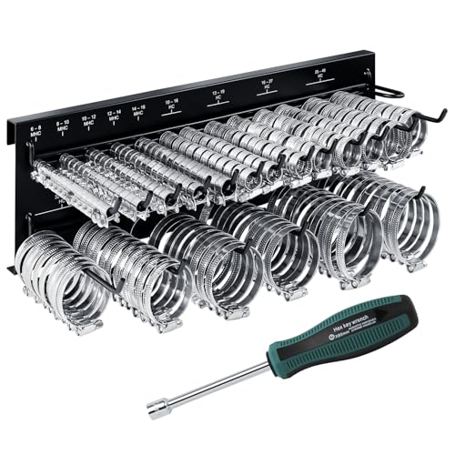 GRAFT Schlauchschellen Wandhalter Set | 227 Stück | Inklusive Halterung und Schraubendreher | Rohrschellen Set | Einstellbare Schlauchklemmen | Schlauchschelle Sortiment | Organizer Rack GRAFT Schlauchschellen Wandhalter Set | 227 Stück | Inklusive Halterung und Schraubendreher | Rohrschellen Set | Einstellbare Schlauchklemmen | Schlauchschelle Sortiment | Organizer Rack von Graft