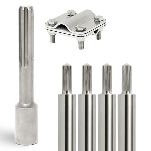 GRAFT Tiefenerder Set aus V4A Edelstahl | 4x1m Erdungsstangen | 20mm Durchmesser | Inklusive SDS-Max Eintreiber & Anschlussklemme | Blitzschutz PV Anlage | Erdung | Hauserdung | Erdungsspiess GRAFT Tiefenerder Set aus V4A Edelstahl | 4x1m Erdungsstangen | 20mm Durchmesser | Inklusive SDS-Max Eintreiber & Anschlussklemme | Blitzschutz PV Anlage | Erdung | Hauserdung | Erdungsspiess von Graft