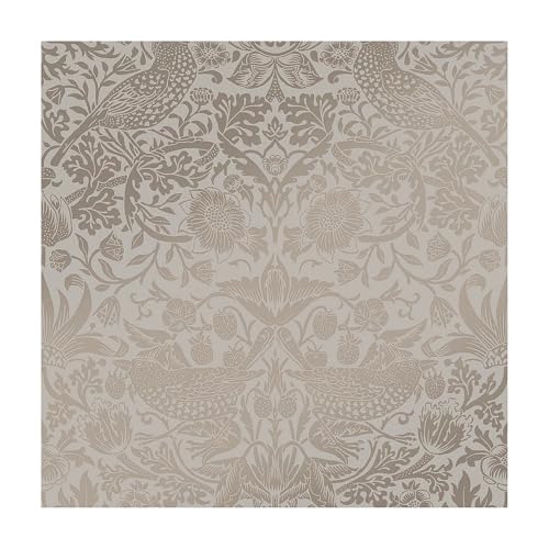 William Morris At Home Strawberry Thief Fibrous Neutral Vliestapete 10mx52cm | | Einfach anzubringen und zu Entfernen 1005 x 52 von William Morris